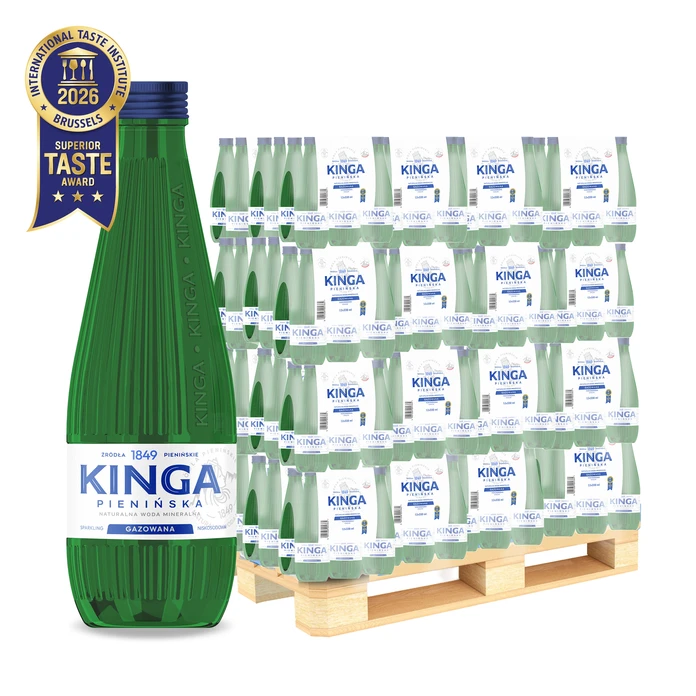 1512x Kinga Pienińska woda mineralna gazowana Zielona 0,33 l