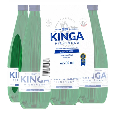 756x Kinga Pienińska woda mineralna gazowana Zielona 0,7 l