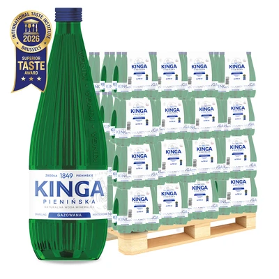 756x Kinga Pienińska woda mineralna gazowana Zielona 0,7 l