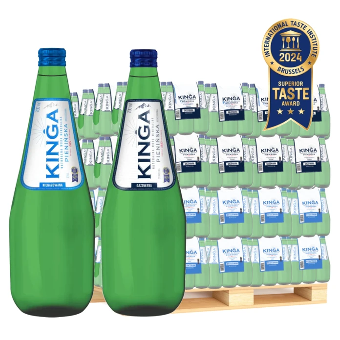 756x Kinga Pienińska woda mineralna gazowana + niegazowana Zielona 0,7 l (cała paleta)