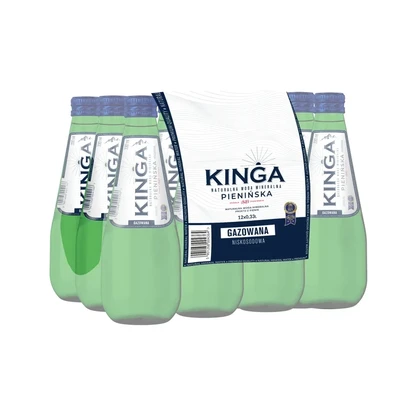 1512x Kinga Pienińska woda mineralna gazowana + niegazowana szklana butelka 0,33 l cała paleta