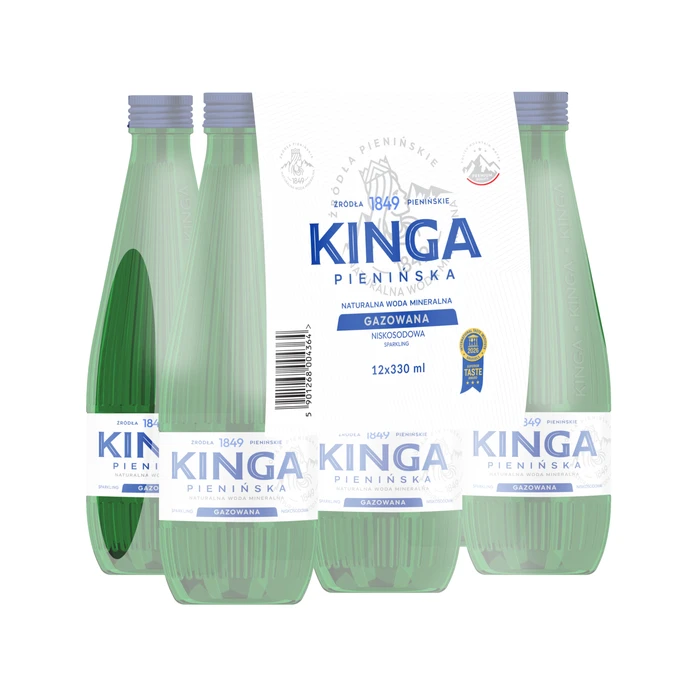 1512x Kinga Pienińska woda mineralna gazowana + niegazowana szklana butelka 0,33 l cała paleta