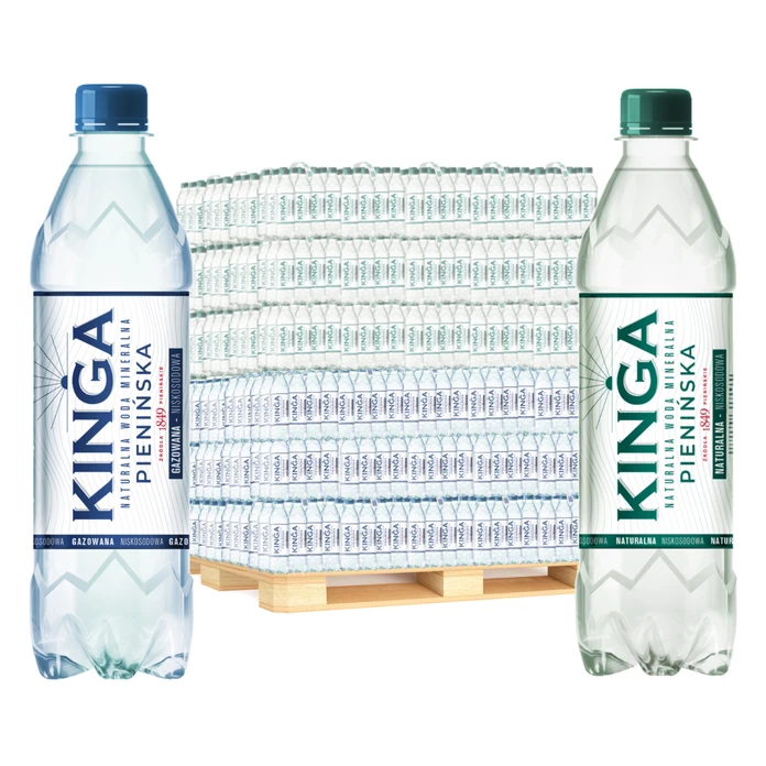 1368x Kinga Pienińska woda mineralna gazowana + naturalna 0,5 l (cała paleta)