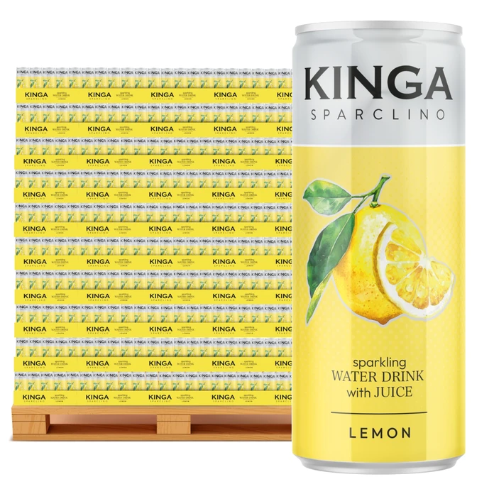 2880x Kinga Sparclino Water Drink cytryna 250 ml puszka (cała paleta)