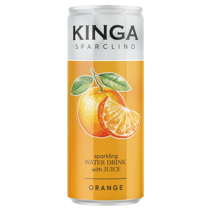 12x Kinga Sparclino Water Drink pomarańcza 250 ml puszka