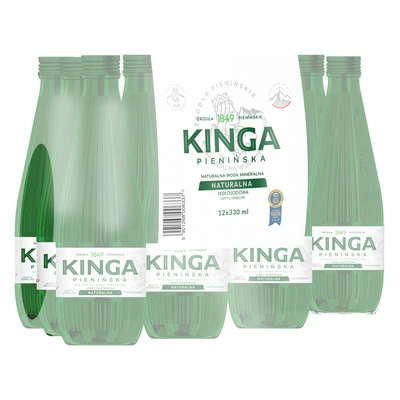 1512x Kinga Pienińska woda mineralna naturalna Zielona szklana butelka 0,33 l (cała paleta)