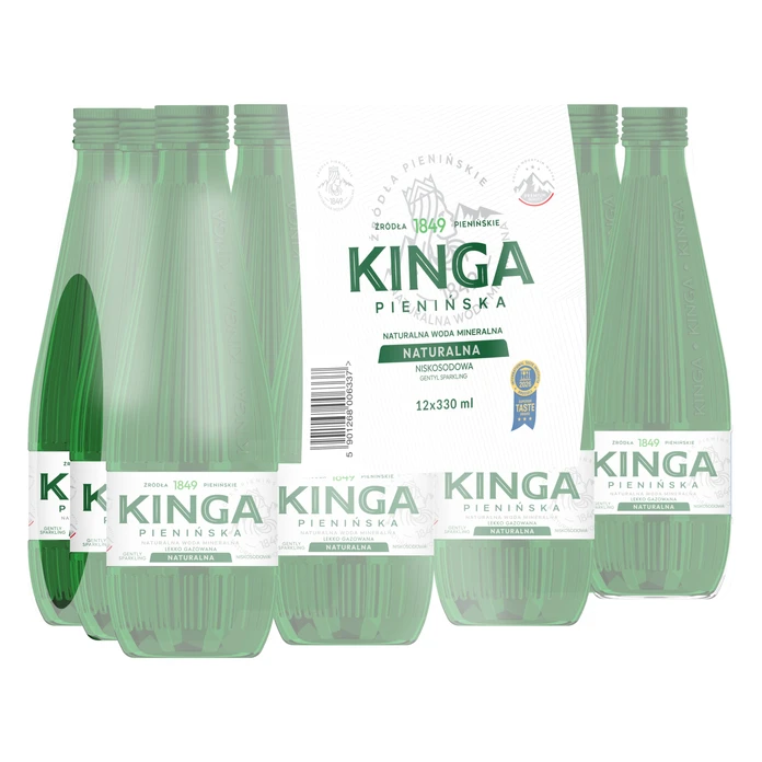 1512x Kinga Pienińska woda mineralna naturalna Zielona szklana butelka 0,33 l (cała paleta)