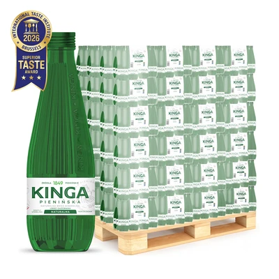 1512x Kinga Pienińska woda mineralna naturalna Zielona szklana butelka 0,33 l (cała paleta)