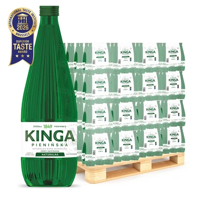 750x Kinga Pienińska woda mineralna naturalna Zielona szklana butelka 0,7 l (cała paleta)